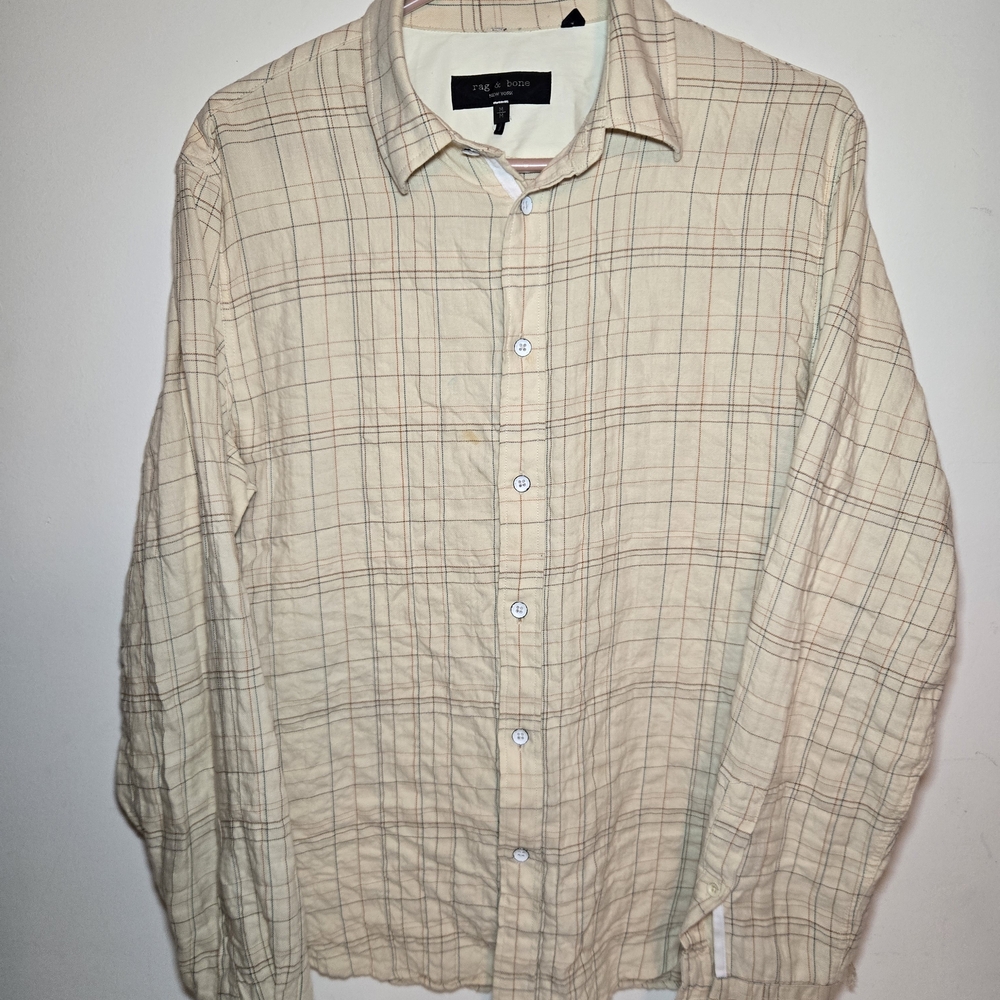 Mens Rag & Bone Medium Button Down Shirt